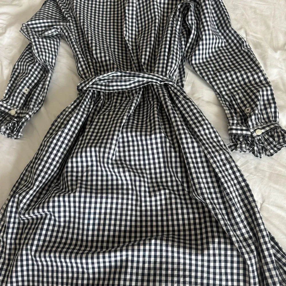J. Crew Black and White Checkered Long Sleeve Dress - Picture 2 of 3